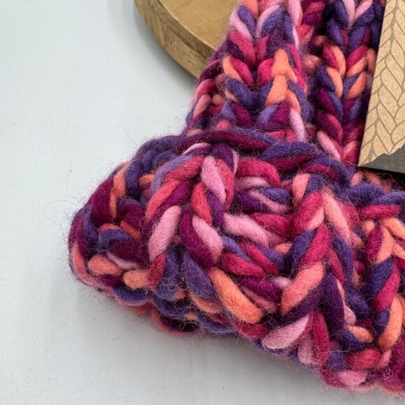 Lost Horizons Multicolored 100% Wool Hat Beanie One Size Handknit purple pink ch - Picture 4 of 13